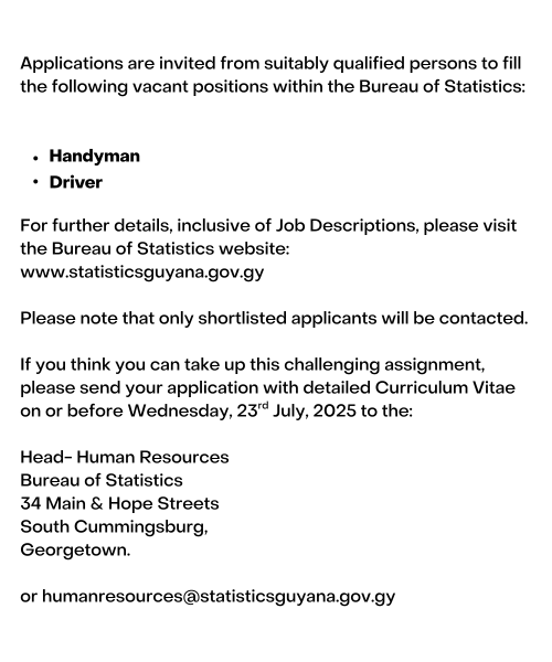 Vacancies for website-Jul 23 deadline