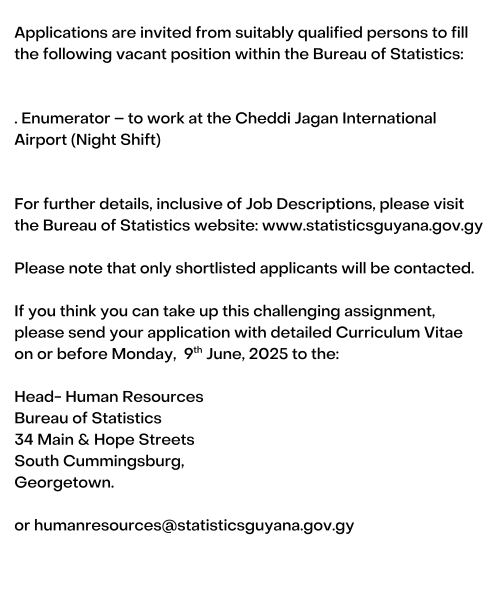 Vacancy for Website-Enumerator
